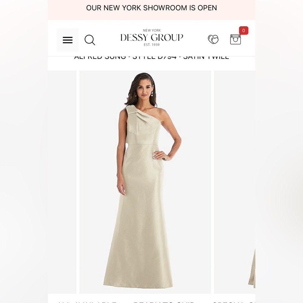 Alfred Sung Bridesmaid Dress | Champagne | Size 6